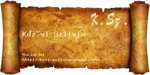 Kövi Szilvia névjegykártya