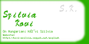 szilvia kovi business card